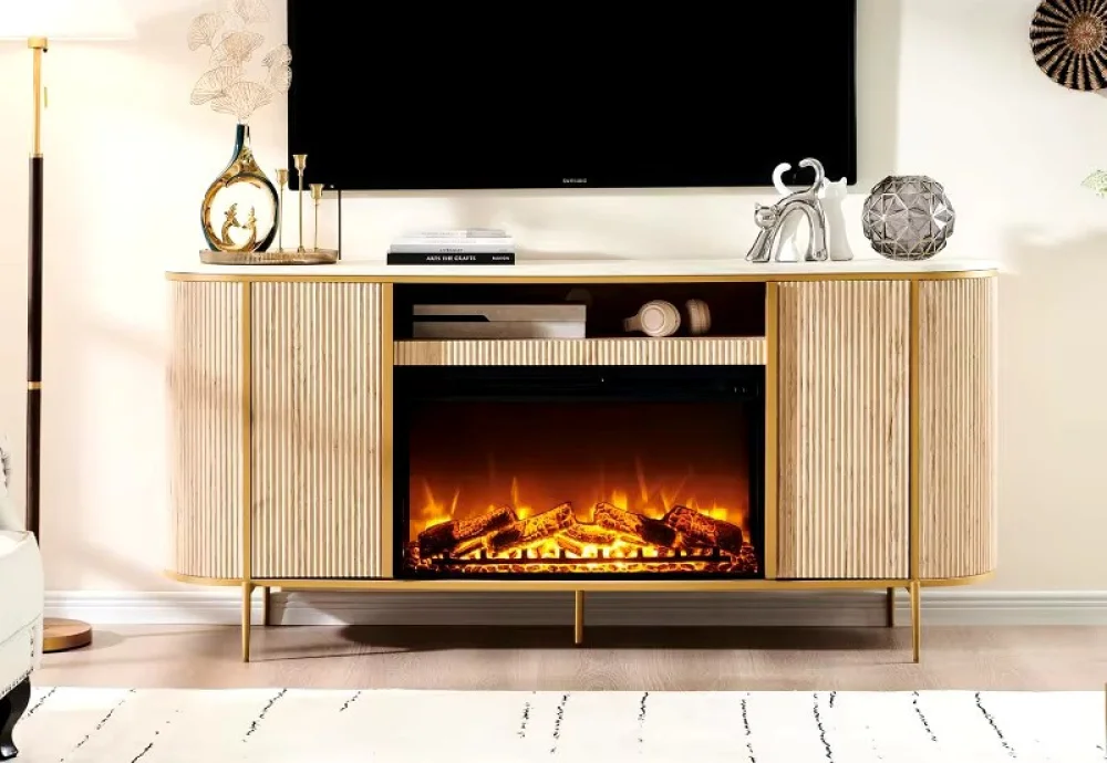 electric fireplace with logs